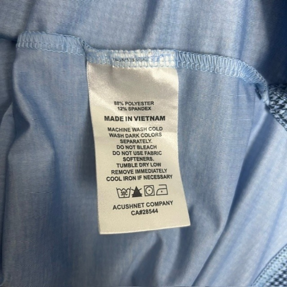 FootJoy Men's Blue Houndstooth Weston Hills Logo Polo Shirt Size‎ Large - Picture 5 of 7